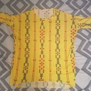 Lularoe Yellow Aztec Short Sleeve Shirt